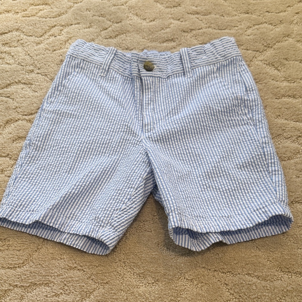 Janie and Jack Light Blue and White Striped Shorts
